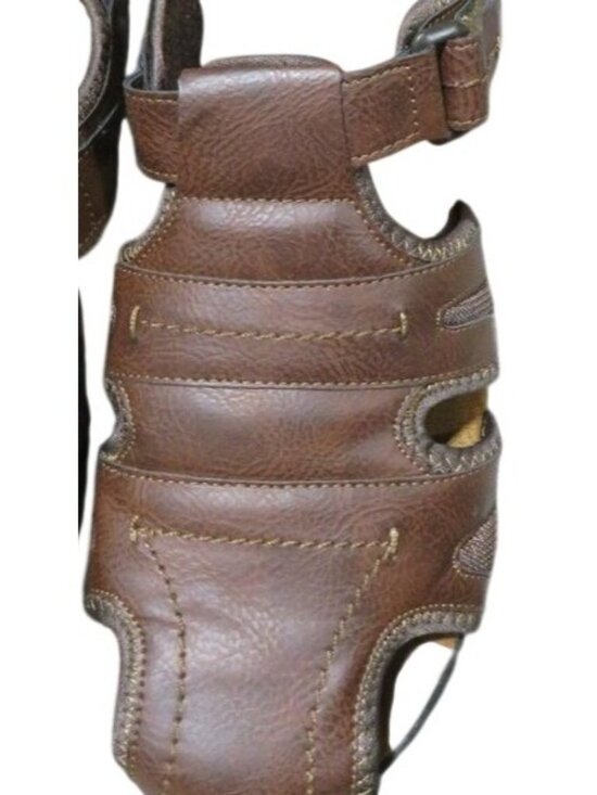 Nunn Bush Brown Leather Rio Grande Fisherman Toe Velcro closure Sandals Sz 13 M main image 14